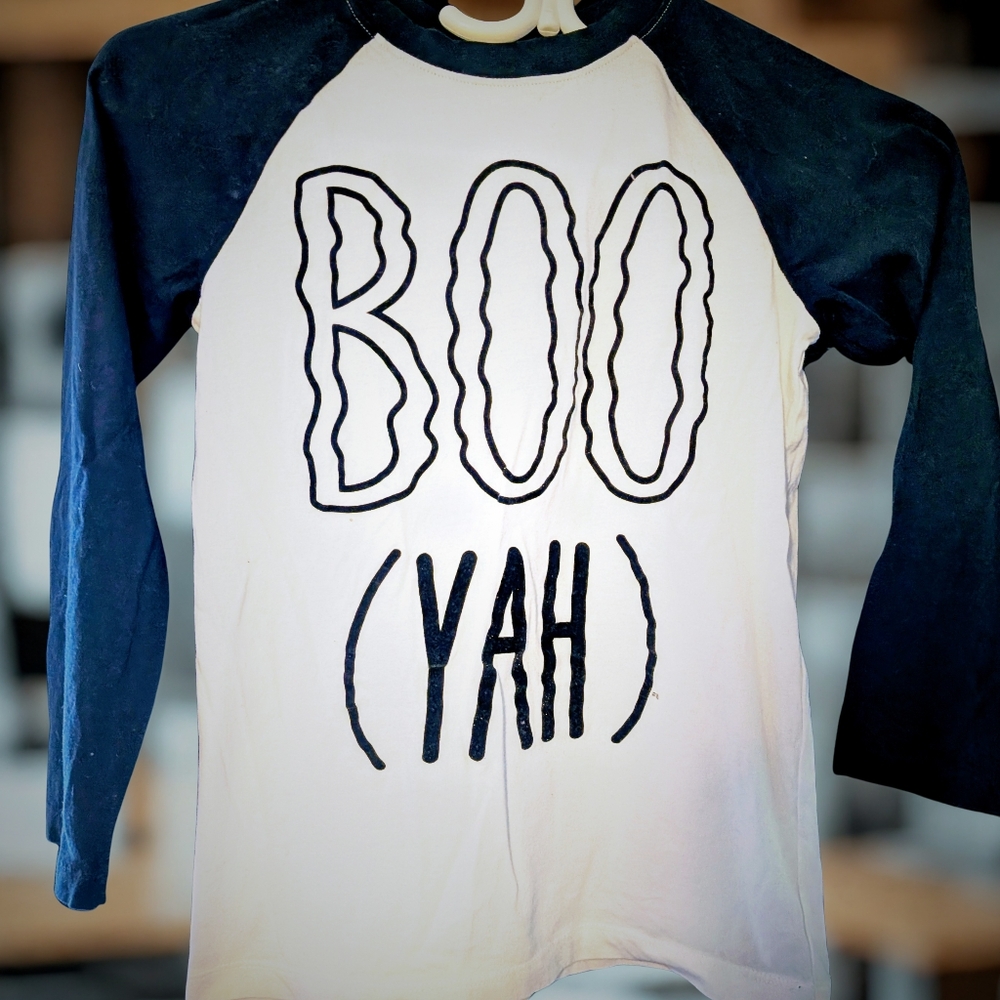 George Kids Navy and White Boo Yah Long Sleeve Tee